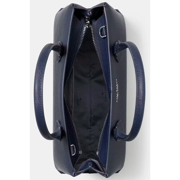 S Kate Spade Rae Dark Navy Saffiano Satchel Bag KK310 NWT Blazer Blue Purse $399 - Picture 3 of 7